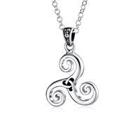 Antiguo Collar Colgante De Espiral Celta Espiritual, Triqueta De Nudo Trinitario Vikingo, Trisquel, Para Mujeres Adolescentes. Plata De Ley Oxidada .925
