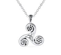 Antiguo Collar Colgante De Triskel Celta Vikingo En Forma De Trinidad Espiralada Con Nudo Trinitario Triquetra Para Mujeres Y Adolescentes, Oxidado En Plata Esterlina .925