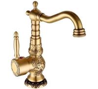 Antiguo de marfillo de brashroom Talled Monteedhroom Cuenca de grifo Mezclador de agua Mezcladora de agua Grabeto de cocina, hoyo corto corto LWX