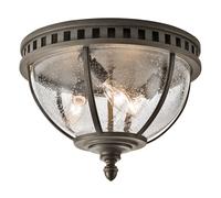 Antiguo Deckenleuchte Cristal Sombrilla Redondo Ø30, 5cm IP44 E14 Vintage