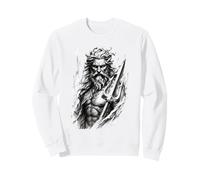 Antiguo Dios del Mar Tridente Guerrero Mítico Poseidón Arte Sudadera