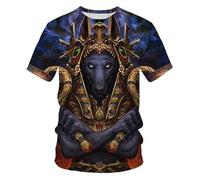 Antiguo Dios Egipcio Ojo de Egipto Impresión 3D Camiseta Mujeres Hombres Vintage Cuello Redondo Manga Corta Pullover Cool Streetwear Tops