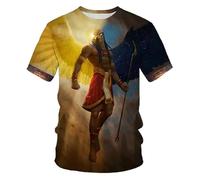 Antiguo Dios Egipcio Ojo de Egipto Impresión 3D Camiseta Mujeres Hombres Vintage Cuello Redondo Manga Corta Pullover Cool Streetwear Tops