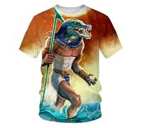 Antiguo Dios Egipcio Ojo de Egipto Impresión 3D Camiseta Mujeres Hombres Vintage Cuello Redondo Manga Corta Pullover Cool Streetwear Tops