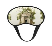 Antiguo edificio con rama de olivo romano y estampado griego, cómodo antifaz para dormir para hombres y mujeres, máscara de meditación para viajes, yoga, meditación