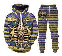 Antiguo Egipcio Ojo de Egipto Faraón 3D Impreso Mujeres Hombres Capucha Sudadera Y Pantalones de Chándal Chándal Set 2 Piezas Set Ropa Deportiva