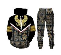 Antiguo Egipcio Ojo de Egipto Faraón 3D Impreso Mujeres Hombres Capucha Sudadera Y Pantalones de Chándal Chándal Set 2 Piezas Set Ropa Deportiva