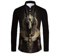 Antiguo Egipto Dios Ojo Impresión 3D Camisa Hawaiana Mujeres Hombres Manga Larga Cuello de Solapa Camisas Casual Playa Camisas de Vestir