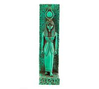 Antiguo Egipto estatua de la diosa Isis grande Stela relieve escultura pesada verde hecho en Egipto. gran madre Isis, la diosa de la curación y la magia su nombre significa Reina del Trono