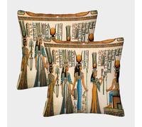 Antiguo Egipto Funda Almohada 3D Personalizada Hieroglyphic Art Style con Diseño, Transpirable Y Lavable, Cumpleaños, Navidad Y Madres 40x40cm