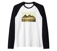 Antiguo Egipto Grandes Pirámides de Giza Sahara Desierto Vintage Camiseta Manga Raglan