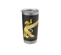 Antiguo Egipto Halcón Alado Pájaro Sol Dios Ra Cielo Faraón Vaso térmico de acero inoxidable de doble pared