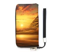 Antiguo Egipto Secretos Pirámide Esfinge Cartera delgada para mujer, monedero largo, bonito bolso de mano, tarjetero