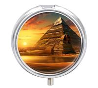 Antiguo Egipto Secretos Pirámide Esfinge Pastillero 3 Compartimentos Pequeño Portátil Medicina Pastillero Organizador de Pastillas para Bolsillo