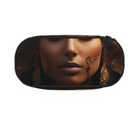 Antiguo Egipto Tribe Series - Estuche para lápices reutilizable para estudiantes escolares, estuche de aseo de fácil acceso, Black, Talla única, Organizador de bolsas