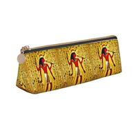 Antiguo Egipto Tribe Series - Estuche triangular con impresión de gran capacidad, organizador de papelería, elegante bolsa para bolígrafos