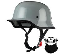 Antiguo Estilo Alemán Motocicleta Medio Casco, ECE Aprobado, Adulto Hombres Mujer Cara Abierta Bhelmet, Harley Helmets de Moto, para Bicicleta Crucero Helicóptero Scooter(H5,L/59-60cm)