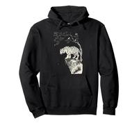 Antiguo Japón Clásico Flor Floral Vida Silvestre Arte Tigre Sudadera con Capucha