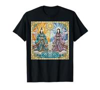 Antiguo Japón Deidad Izanagi e Izanami Vitral Camiseta