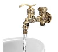 Antiguo Montaje en Pared Grifo de Agua, Latón Macizo G1 / 2 Lavadora Grifo de la Cocina Lavabo del Baño Solo Grifo de Agua al Aire Libre del Jardín de la Manguera del Grifo (11x13cm/4.3x5.1pulgadas)