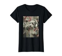 Antiguo Pastor Inglés Metro Extraño Divertido Meme Camiseta gráfica económica, Mujer, Negro, L