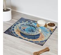 Antiguo tapete astronómico de alimentación para mascotas, para gatos, perros, cuenco de agua, tapete de comida, tapete astronómico vintage para mascotas, absorbente, antideslizante, contiene derrames