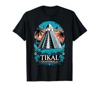 Antiguo templo de Tikal, ruinas mayas de Guatemala y puesta de sol Camiseta