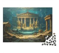 Antiguo Templo Griego Submarino Puzzle de 1000 Piezas Cartón Puzzle para Adultos Ruinas Perdidas Relajación Decoración Regalo 70x50cm/1000pcs