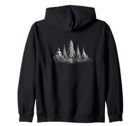 Antiguo Templo tailandés diseño de Buda Vintage 90 Lavado Sudadera con Capucha