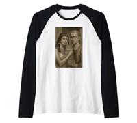 Antiguos Tiempos Gatos Adorados Cleopatra César Cat Meme Camiseta Manga Raglan