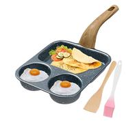 Antihaft Eierbratpfanne - Eierpfanne, Dreigeteilte Antihaft Omelettpfanne Mit Pfannenwender Und Pinsel, Unterteilte Bratpfanne Zum Braten Kochen Küche Essen | Für Mahlzeiten Zubereitung Und Haushalt