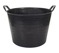 ANTIHUMEDADES Pack 10 Capazos con Asa Reforzada (Negro, 42l) - Flexibles y Resistentes: Jardinería, Construcción, Lavanderías, Tareas Agrícolas