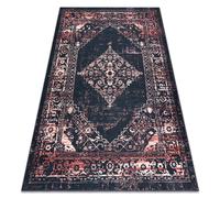 ANTIKA alfombra 120 tek adorno sunset lavable - negro / terracota 160x220 cm