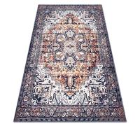ANTIKA alfombra ancret sunset adorno sunset lavable - azul marino / naranja 120x170 cm