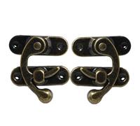 Antiker Hakenverschluss Für Schmuckbox Aus Holz | 2 Stück Retro Antik Box Auslöser Verriegelung Hakenriegel Link Und Rechts Im Vintage-Stil Für Bijo-Box