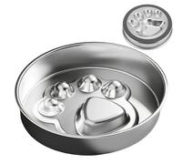 Antilento para Perros Bol de Acero Inoxidable con Diseño Laberinto | Base Antideslizante para Comida de Perro en Casa para Modificar