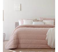 Antilo Colcha Bouti de Invierno Adara para Cama 150 - 250x270 cm - Color Rose - Textura Vegetal Elegante -