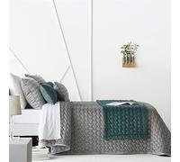 Antilo - Colcha Bouti NAROA Cama 135 Cm - Color Gris (Colcha con Acolchado Fino de Entretiempo NO Incluye Fundas de cojín Decorativo)