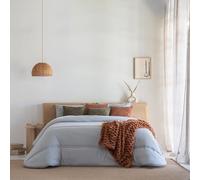 Antilo - Edredón Nórdico Lara Gris para Cama de 135 - Conforter Acolchado de Rayas con Relleno 300 g/m², Tacto Pluma, Calor y Confort para Noches Frías