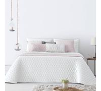 ANTILO TEXTIL - Colcha Cama 150 - Diseño Textura Elegante - Color Blanco - 250x270 cm - Gramaje 150g/m² (Naroa Blanco)