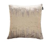ANTILO TEXTIL - Funda Cojín 45x45 - Diseño Aterciopelado con Detalles Brillantes - Color Oro - Cierre con Cremallera - No Incluye Relleno (Luxury-21 Oro)