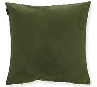 ANTILO TEXTIL - Funda Cojín 45x45 - Diseño Terciopelo Mate - Color Verde - Cierre Cremallera - No Incluye Relleno (Polenta Verde)