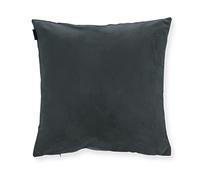 ANTILO TEXTIL - Funda Cojín 50x30 - Diseño Terciopelo Mate - Color Antracita - Cierre Cremallera - No Incluye Relleno (Polenta Antracita)