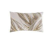 ANTILO TEXTIL - Funda Cojín 50x30 - Diseño Tropical Brillante - Color Beig - Cierre con Cremallera - No Incluye Relleno (Print-21 Beig)