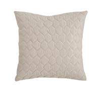 ANTILO TEXTIL - Funda Cojín 50x50 - Diseño Acolchado en Terciopelo Mate - Color Beig - Cierre con Cremallera - No Incluye Relleno (Naroa Beig)