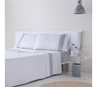 ANTILO TEXTIL Juego de Sábana 100% Algodón de 144 Hilos Essence de FUNDECO con Dos Fundas de Almohada (Gris)