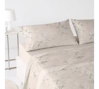 ANTILO TEXTIL - Juego de Sábanas - Color Nude - Cama 180 cm - Coralina - Incluye: Encimera, Bajera y 2 Fundas de Almohada (Isbel Nude)