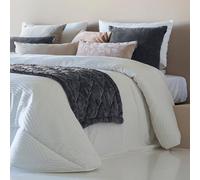 ANTILO TEXTIL - Pie de Cama - Diseño Acolchado con Aspecto Empolvado - Tacto Suave de Terciopelo - Color Gris - Medidas 55x230cm (Siena Gris)