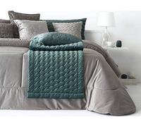 ANTILO TEXTIL - Pie de Cama - Diseño Acolchado con Brillo - Tacto Aterciopelado - Color Esmeralda - Medidas 55x230 cm (Naroa Esmeralda)