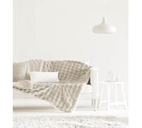 ANTILO TEXTIL - Plaid Sofá - Plaid Cama - Diseño Liso con Cuadros en Relieve - Color Beig - Medidas 240x220 cm (Bosco Beig)